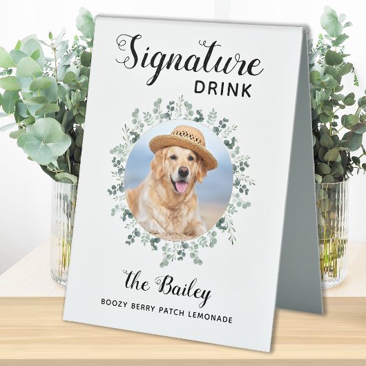 Plaque De Table Mariage animal Signature Boire barre de chien Phot