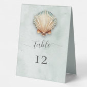 Plaque De Table Mariage aquatique moderne Coastal Seashell (Verso)