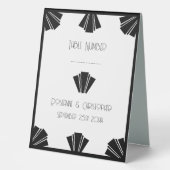 Plaque De Table Mariage Art Déco Noir Et Blanc (Recto)