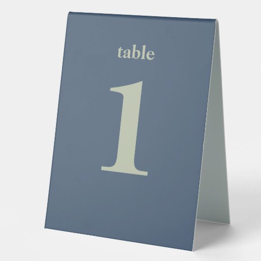 Plaque De Table Mariage bleu avec Motif en lattes (Recto)