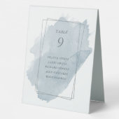 Plaque De Table Mariage Bleu Duché Numéro De Table Et Carte De Siè (Verso)