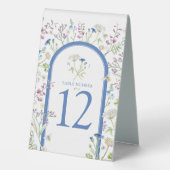 Plaque De Table mariage bleu fleur sauvage floral (Verso)