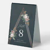 Plaque De Table Mariage bohème pyramide rose vintage (Recto)