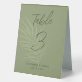 Plaque De Table Mariage Bohème Vert Sauge (Recto)