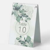 Plaque De Table Mariage botanique Feuille vert aquarelle (Verso)