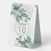 Plaque De Table Mariage botanique Feuille vert aquarelle (Recto)