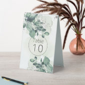 Plaque De Table Mariage botanique Feuille vert aquarelle (En SItu (Tableau))