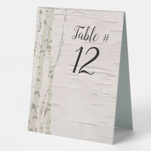 Plaque De Table Mariage Brich Tree (Verso)
