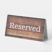 Plaque De Table Mariage campagnard Brown en chêne rustique Réservé (Verso)