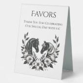 Plaque De Table Mariage campagnard-Chevaux et fleurs (Recto)