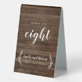 Plaque De Table Mariage campagnard rustique chic moderne en bois (Verso)