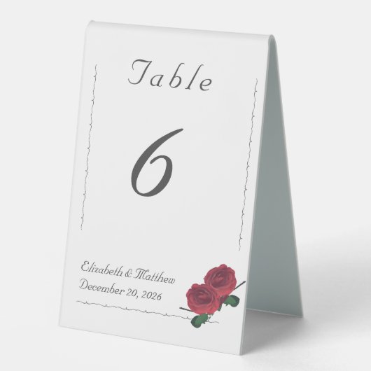 Plaque De Table Mariage catholique Rose (Recto)