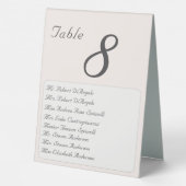 Plaque De Table Mariage Champagne-Rose Numéro de table (Verso)