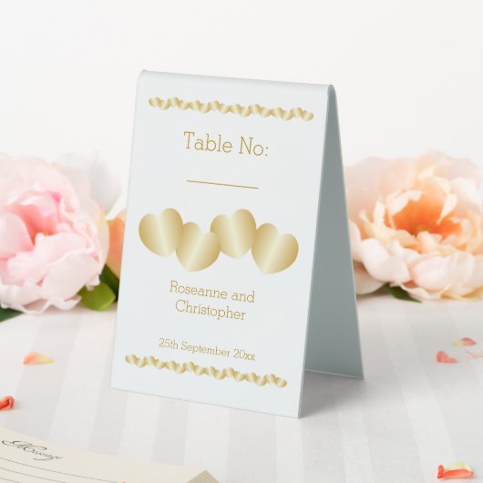 Plaque De Table Mariage couleur or de conception de coeur (In SItu (Mariage))