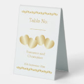 Plaque De Table Mariage couleur or de conception de coeur (Recto)