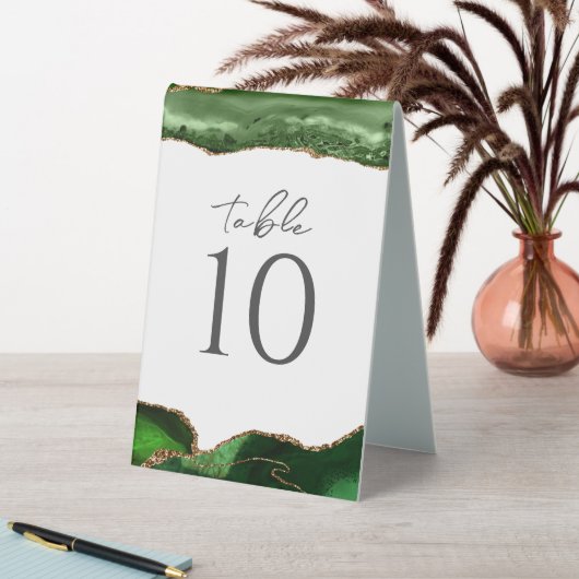 Plaque De Table Mariage d'âge de la Parties scintillant d'or vert  (En SItu (Tableau))