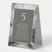 Plaque De Table Mariage d'aquarelle artistique moderne Gold Anthra (Recto)