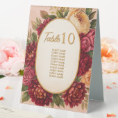 Plaque De Table Mariage d'aquarelle florale de Bourgogne (In SItu (Mariage))