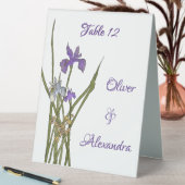 Plaque De Table Mariage d'aquarelle violet et bleu Iris (En SItu (Tableau))