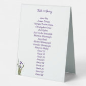 Plaque De Table Mariage d'aquarelle violet et bleu Iris (Verso)