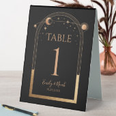 Plaque De Table Mariage d'astronomie mystique Black Gold Sun Moon (En SItu (Tableau))