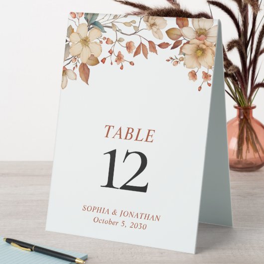 Plaque De Table Mariage de automne Fleur sauvage rustique (En SItu (Tableau))