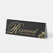 Plaque De Table Mariage de bague diamant noir et or réservé (Verso)