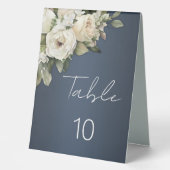 Plaque De Table Mariage de bouquet de Rose Bohême bleu Dusty (Recto)