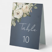 Plaque De Table Mariage de bouquet de Rose Bohême bleu Dusty (Verso)