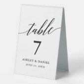 Plaque De Table Mariage de calligraphie moderne et élégante Numéro (Verso)