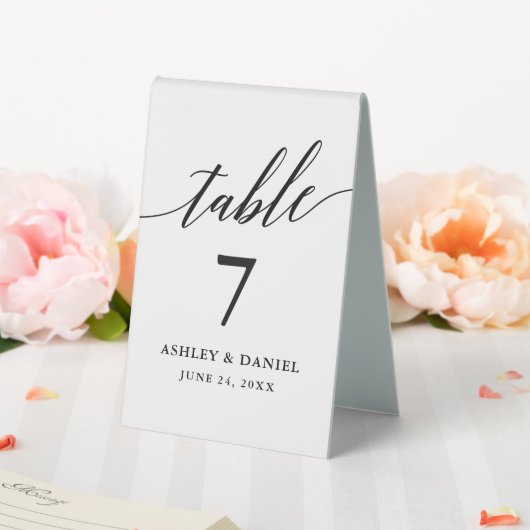 Plaque De Table Mariage de calligraphie moderne et élégante Numéro (In SItu (Mariage))