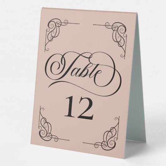 Plaque De Table Mariage de calligraphie moderne Numéros de table B (Verso)
