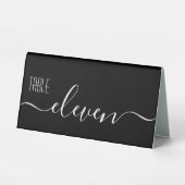 Plaque De Table Mariage de calligraphie noire Numéro de table Onze (Verso)