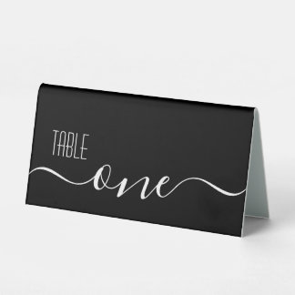 Plaque De Table Mariage de calligraphie noire Numéro de table Un