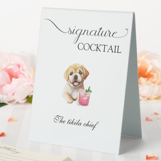 Plaque De Table Mariage de chien Signature Boissons barre d'animau (In SItu (Mariage))