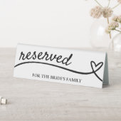 Plaque De Table Mariage de coeur blanc et noir (En SItu (Tableau))