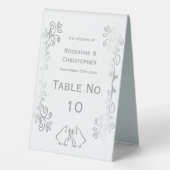 Plaque De Table Mariage de conception de défilement Silver Bells (Verso)