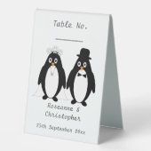 Plaque De Table Mariage de conception de pingouin (Recto)