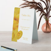 Plaque De Table Mariage de conception du coeur rose jaune (En SItu (Tableau))