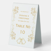 Plaque De Table Mariage de conception Gold Bells (Verso)
