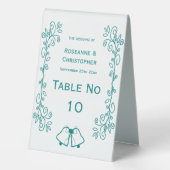 Plaque De Table Mariage de conception turquoise pour le défilement (Verso)
