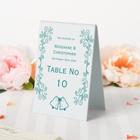 Plaque De Table Mariage de conception turquoise pour le défilement (In SItu (Mariage))