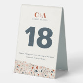Plaque De Table Mariage de dalle Terrazzo double face (Verso)