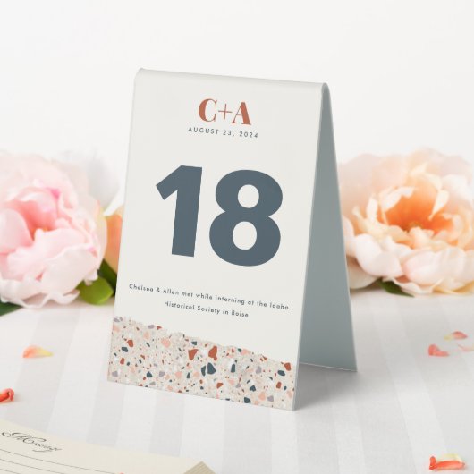 Plaque De Table Mariage de dalle Terrazzo double face (In SItu (Mariage))