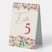 Plaque De Table Mariage de fleurs de prés pourpre jaune moutarde d (Verso)