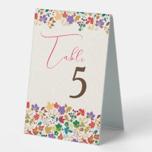 Plaque De Table Mariage de fleurs de prés pourpre jaune moutarde d