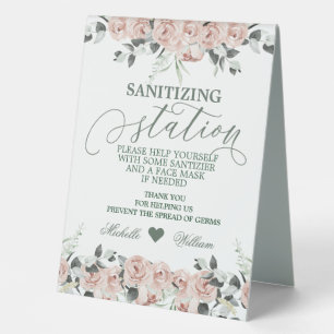 Plaque De Table Mariage de la station d'assainissement rose Eucaly
