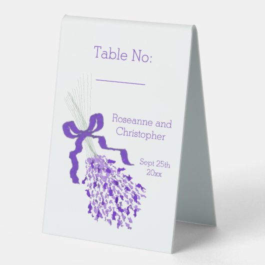 Plaque De Table Mariage de lavande (Recto)