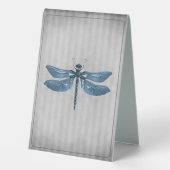 Plaque De Table Mariage de libellules à bijoux bleu (Verso)