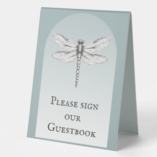 Plaque De Table Mariage de libellules turquoise (Recto)
